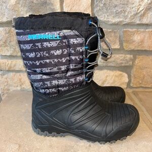 Merrell Kids Black and Blue Snow Boots